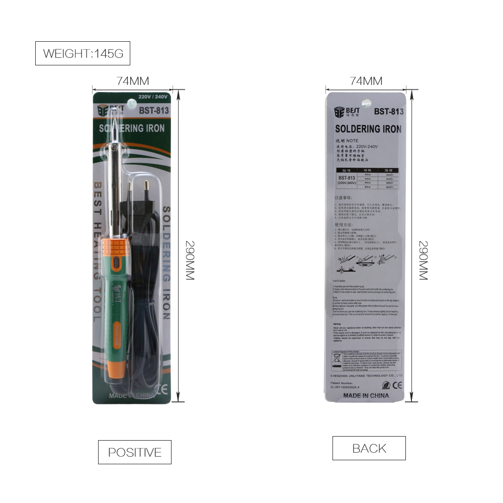 BST-813 30W 40W 50W 60W ferramenta de aquecimento de alta qualidade ferro quente solda a quente ferro elétrico de solda