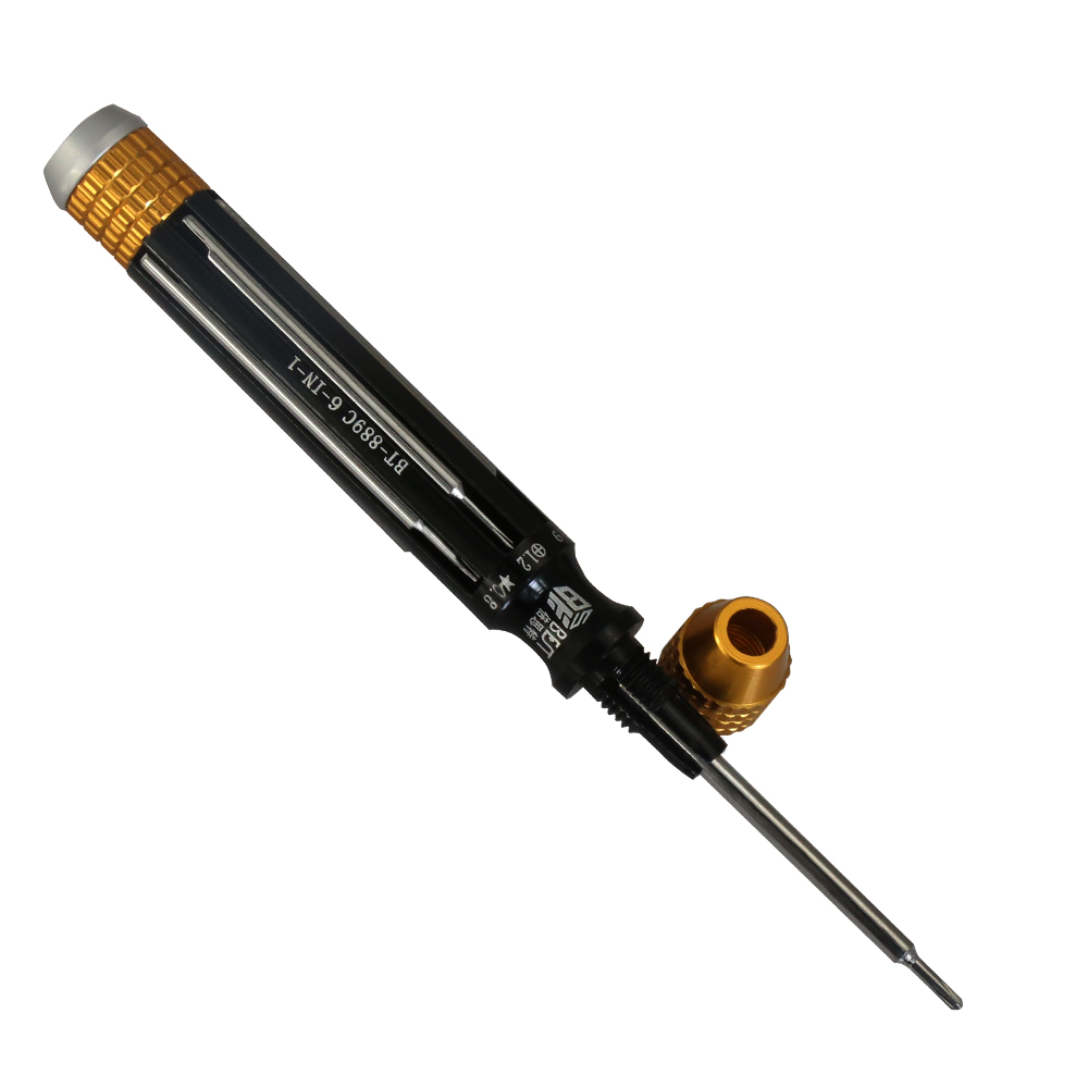 BST-889C 6 in 1 Multi-Function Magnetic Precision Screwdriver Set for Mobile Phone Electronics Repair Opening Tool
