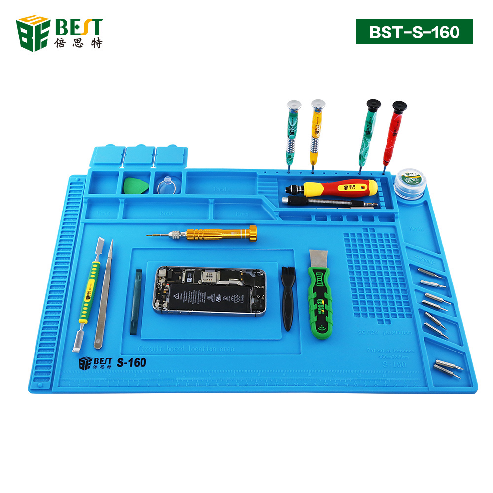 BST-S-160 Heat-Resistant Heat Gun BGA Soldering Station Repair Isolamento Pad Insulator Pad Manutenção Plataforma Mesa Mat