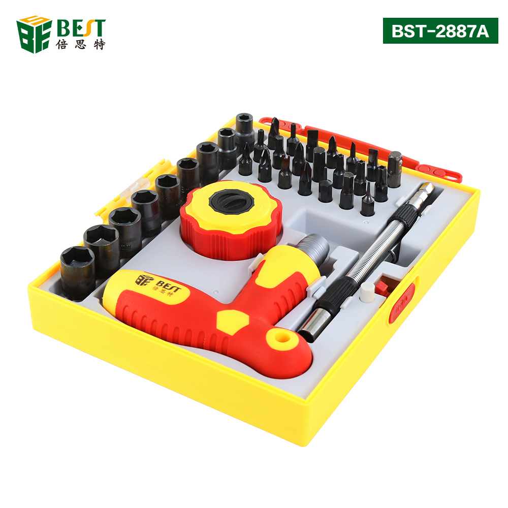 デュアルドライブラチェットプロのドライバーは、携帯電話用の1 CRVスクリュードライバーで34個を設定します。BST 2887A