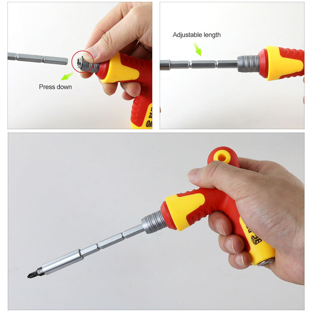Set cacciaviti Ratchet Professional a doppio disco 34 pezzi in 1 cacciavite CRV per telefono cellulare BST 2887A
