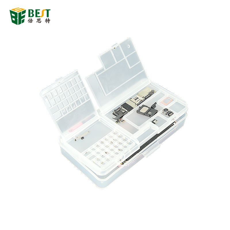 BEST -W203 iPhone multi-function storage box LCD screen motherboard IC chip assembly screw manager container mobile phone repair tool