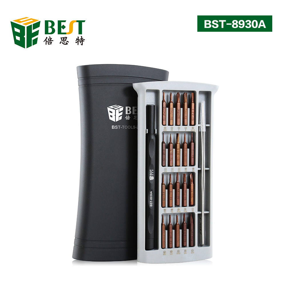 Kit de destornillador de uso diario nuevo modelo 22 en 1 Brocas magnéticas de precisión Destornillador de destornilladores DIY herramientas esenciales para el hogar BST-8930A