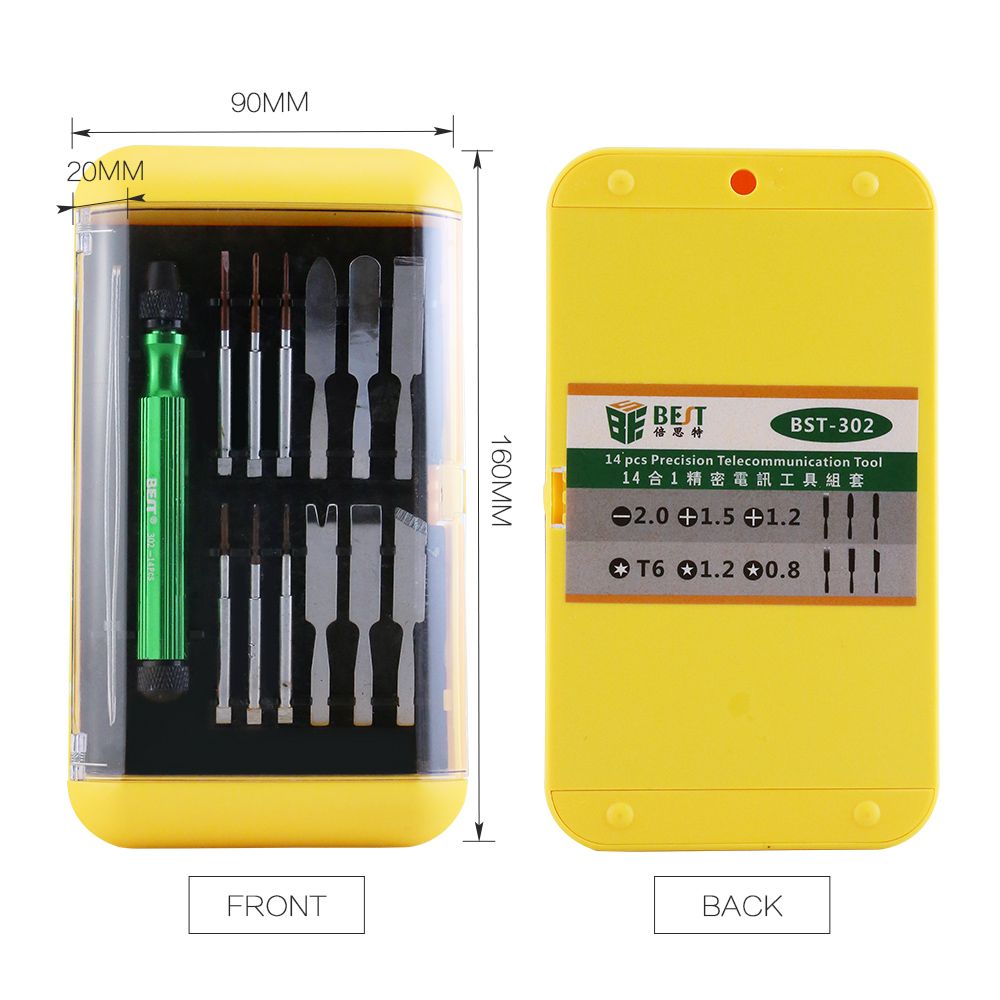 Screwdriver spudger metal pry telecom tools kit BST-302