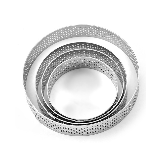 100*20mm Stainless Steel 304 Round Perforated Tart Ring