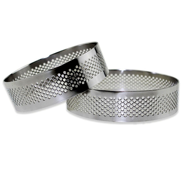 Hot Selling Mini Round Stainless Steel Perforated Tart Rings