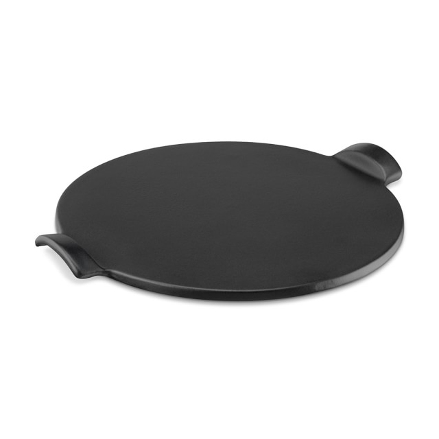Pierre à pizza ronde pour cuisson au four en céramique noire TSPS004