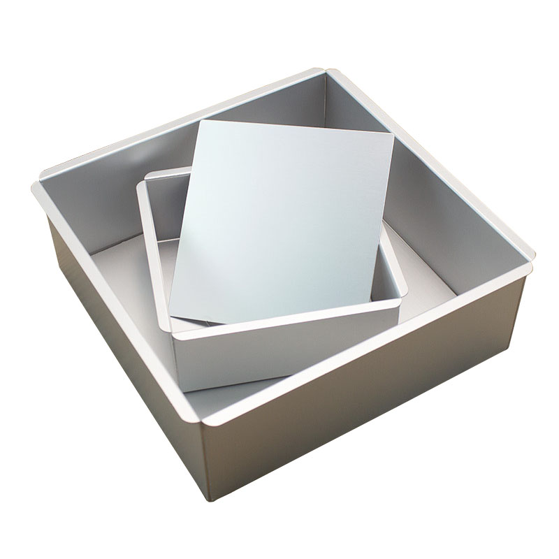 Pastel cuadrado para hornear molde de estaño con fondo removible